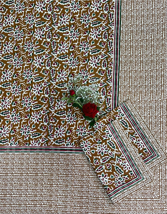 Alexa King Size Olive green Green Printed Bed Sheets with Pillow Covers