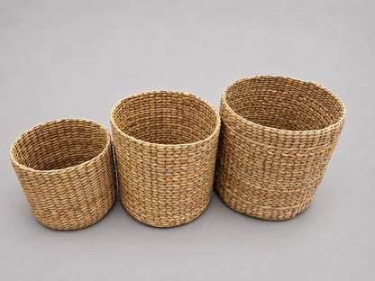 LEIXI Handmade Kauna Grass Planter Basket -Plain Weave