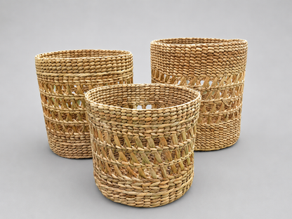 LEIXI Handmade Kauna Grass Planter Basket – Cross Weave Design