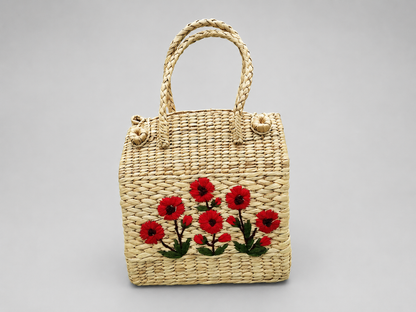 LEIXI Handmade Kauna Tote Bag – Red Floral Edition