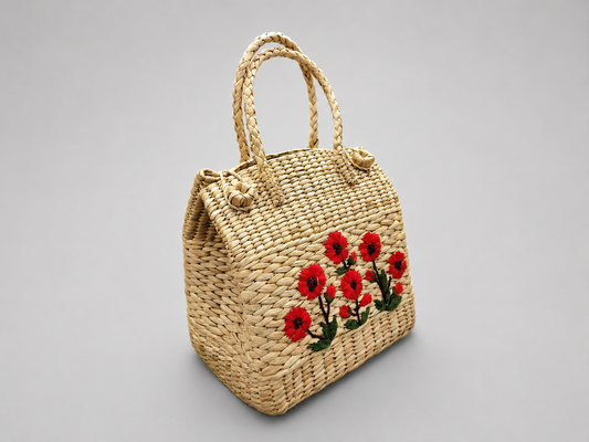 LEIXI Handmade Kauna Tote Bag – Red Floral Edition